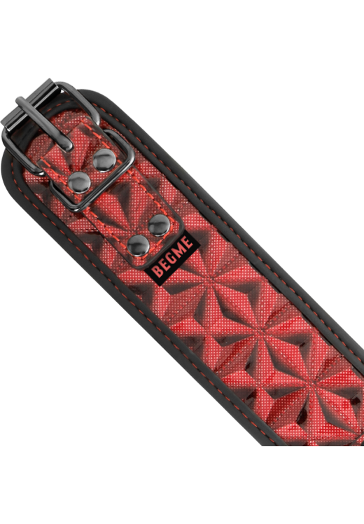 Σφιγκτήρες από δερματίνη σε μαύρο - κόκκινο χρώμα