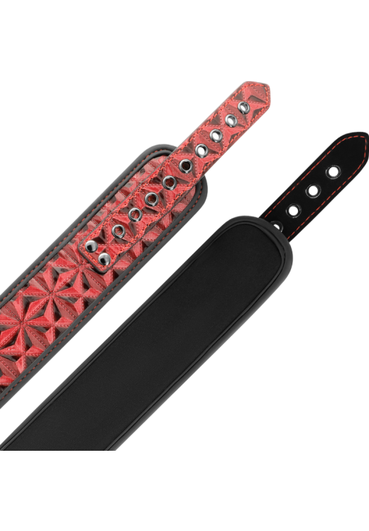 Σφιγκτήρες από δερματίνη σε μαύρο - κόκκινο χρώμα