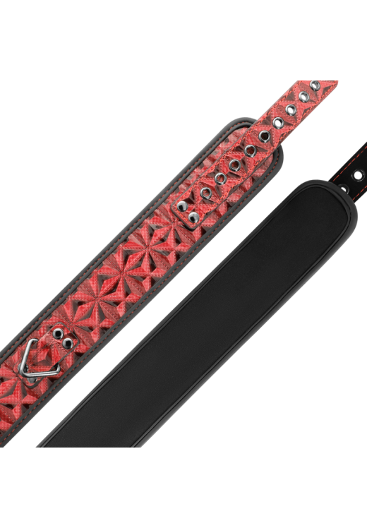 Κολάρο από δερματίνη σε μαύρο - κόκκινο χρώμα