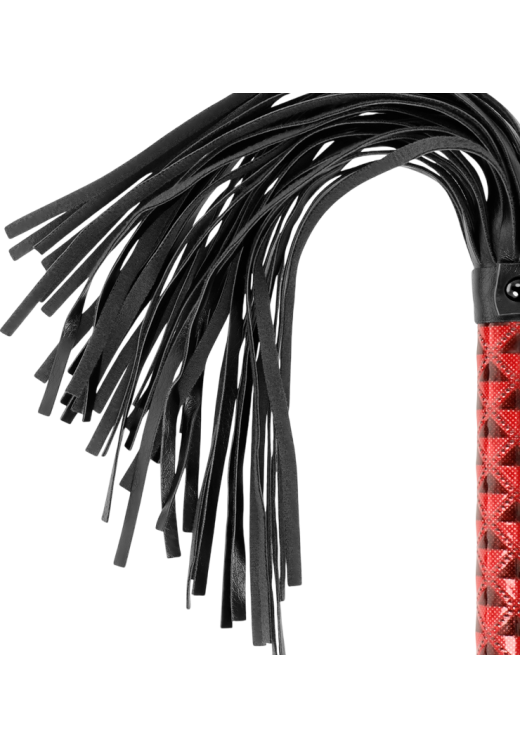 Μαστίγιο από σιλικόνη σε μαύρο - κόκκινο χρώμα, μήκους 16,5 εκ.