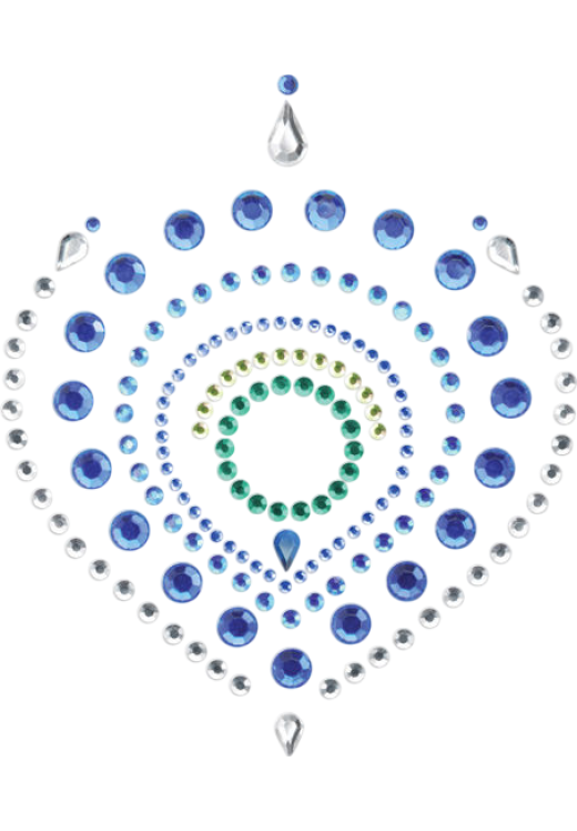 Καλύμματα θηλών από στρας σε μπλέ χρώμα