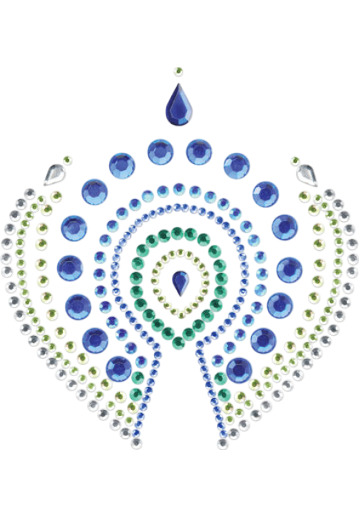 Καλύμματα θηλών από στρας σε μπλέ χρώμα