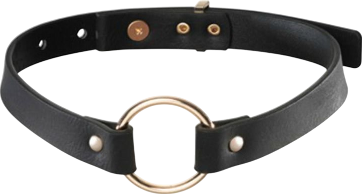 Περιλαίμιο από δερματίνη σε μαύρο χρώμα