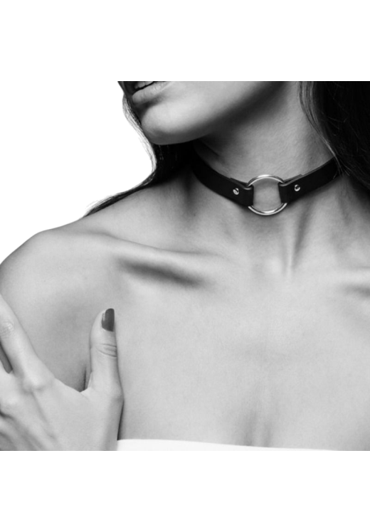 Περιλαίμιο από δερματίνη σε μαύρο χρώμα