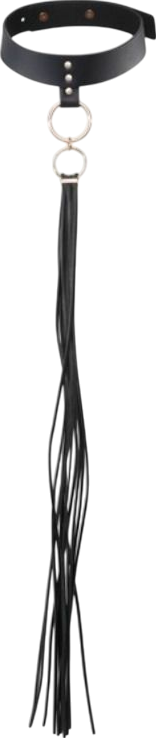 Περιλαίμιο από δερματίνη σε μαύρο χρώμα