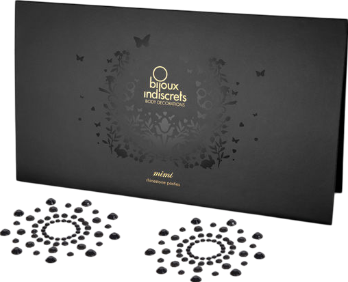 Καλύμματα θηλών από στρας σε μαύρο χρώμα