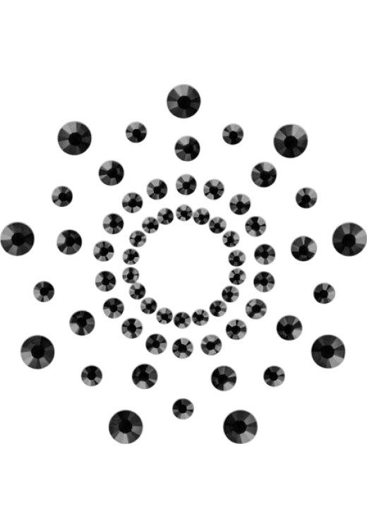 Καλύμματα θηλών από στρας σε μαύρο χρώμα