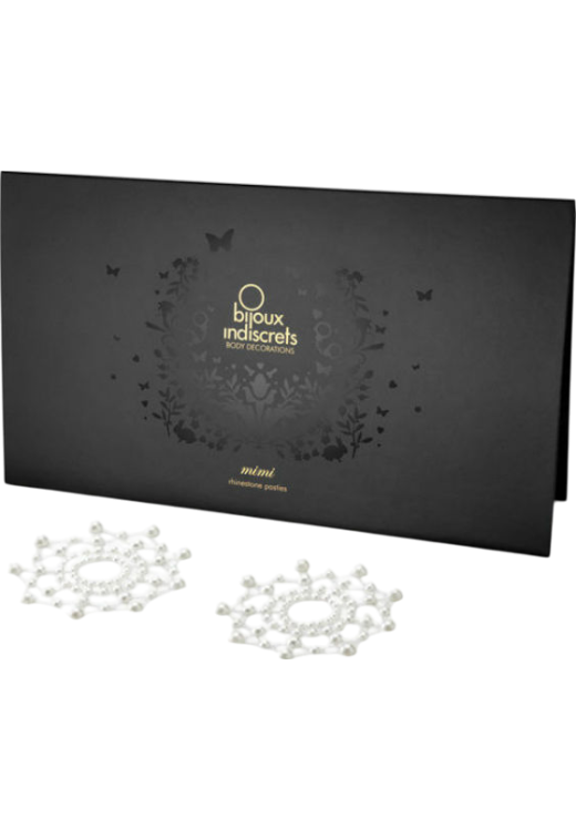 Καλύμματα θηλών από στρας σε λευκό χρώμα