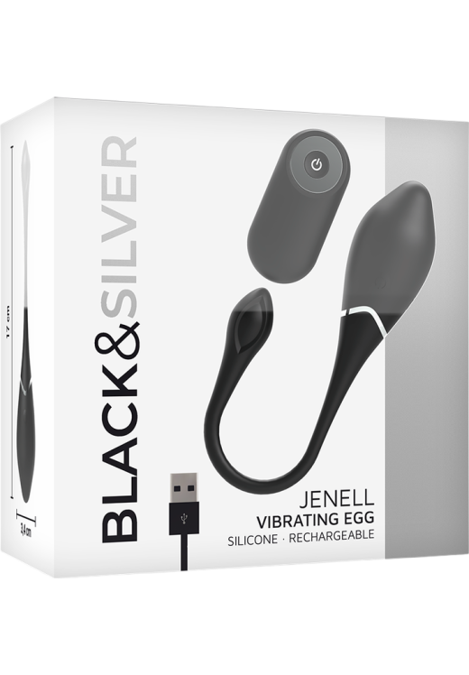 Τηλεχειριζόμενο αυγό από σιλικόνη σε μαύρο χρώμα, μήκους 17 εκ. και μέγιστης διαμέτρου 3,4 εκ. με τηλεχειριζόμενο χειρισμό