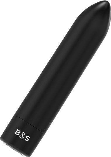 Μίνι δονητής από σιλικόνη σε μαύρο χρώμα, μήκους 7 εκ. και μέγιστης διαμέτρου 1,8 εκ.