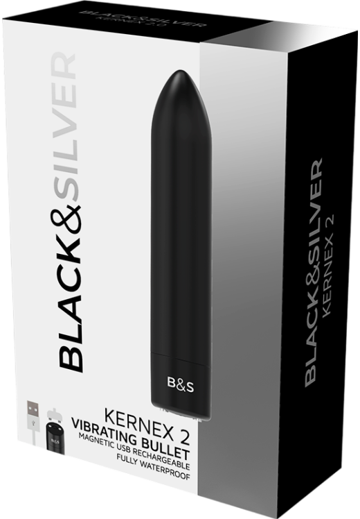 Μίνι δονητής από σιλικόνη σε μαύρο χρώμα, μήκους 7 εκ. και μέγιστης διαμέτρου 1,8 εκ.