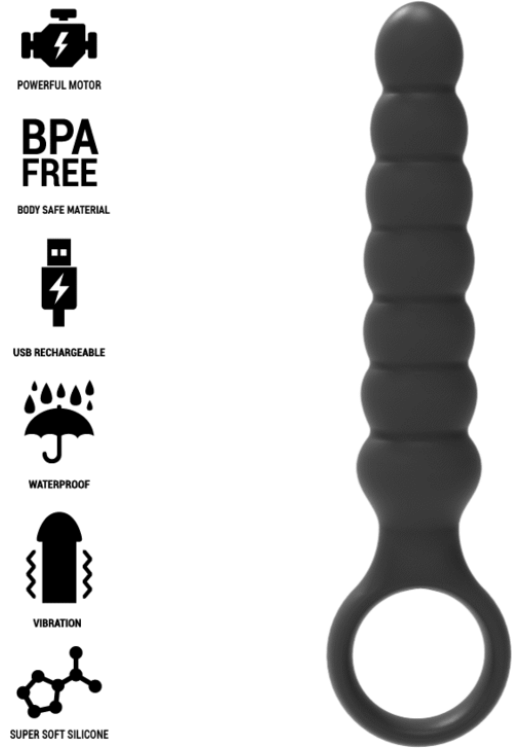 Δονούμενη σφήνα από σιλικόνη σε μαύρο χρώμα, μήκους 16 εκ. και μέγιστης διαμέτρου 4 εκ.