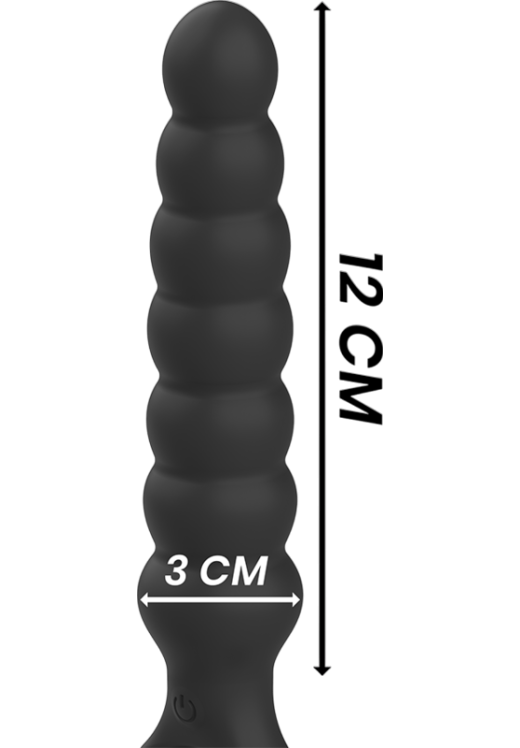 Δονούμενη σφήνα από σιλικόνη σε μαύρο χρώμα, μήκους 16 εκ. και μέγιστης διαμέτρου 4 εκ.