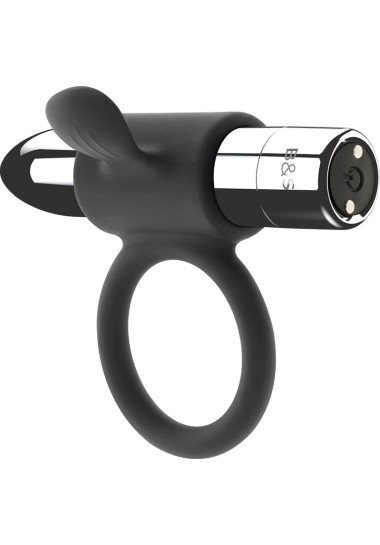 &- Cameron Rechargeable Ring Δονούμενο δαχτυλίδι από σιλικόνη σε μαύρο χρώμα