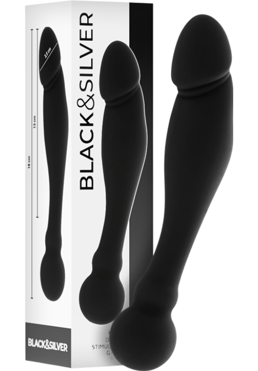 Κλασσικό dildo από σιλικόνη σε μαύρο χρώμα, μήκους 18 εκ. και μέγιστης διαμέτρου 3,5 εκ.