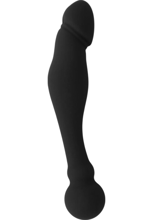 Κλασσικό dildo από σιλικόνη σε μαύρο χρώμα, μήκους 18 εκ. και μέγιστης διαμέτρου 3,5 εκ.