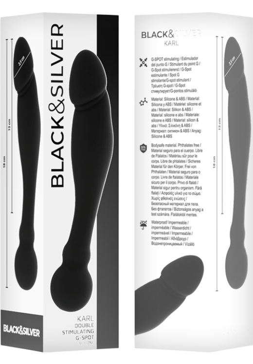 Κλασσικό dildo από σιλικόνη σε μαύρο χρώμα, μήκους 18 εκ. και μέγιστης διαμέτρου 3,5 εκ.