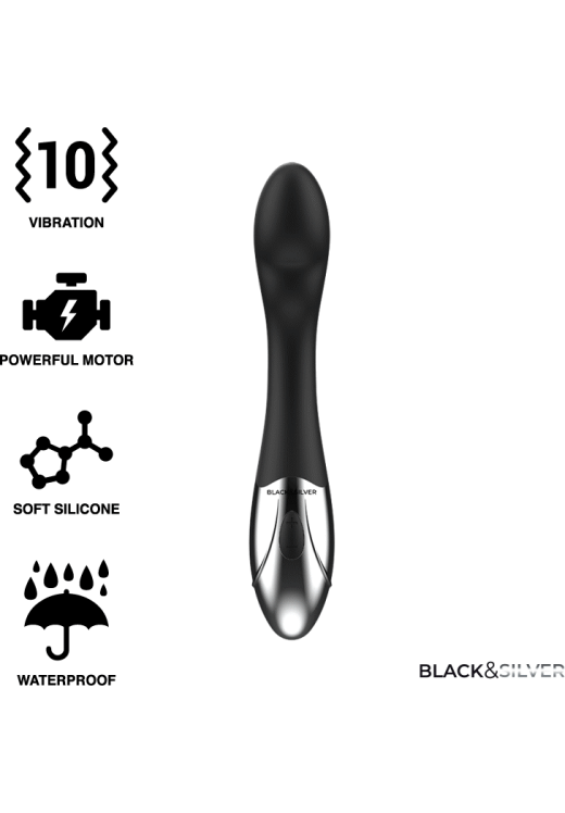 Δονητής σημείου g από σιλικόνη σε μαύρο χρώμα, μήκους 20 εκ. και μέγιστης διαμέτρου 3,2 εκ.