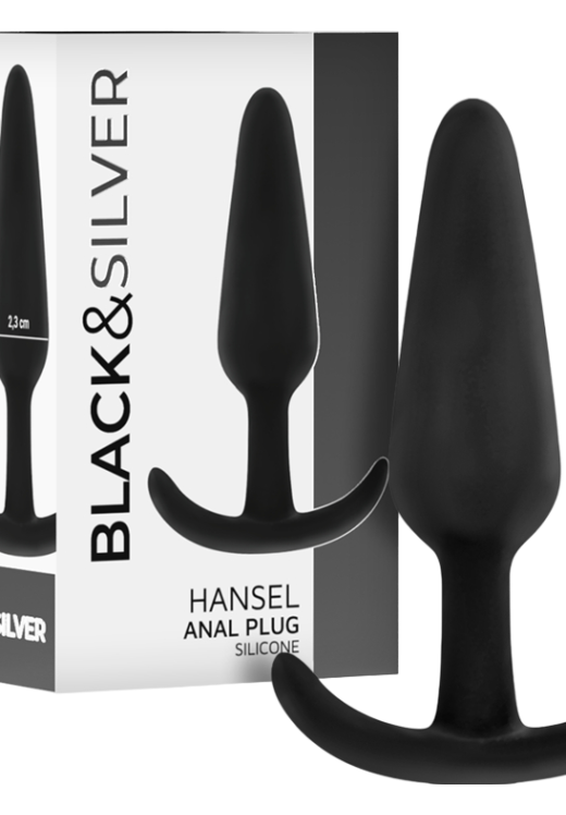 Πρωκτική σφήνα από σιλικόνη σε μαύρο χρώμα, μήκους 8,2 εκ. και μέγιστης διαμέτρου 2,3 εκ.