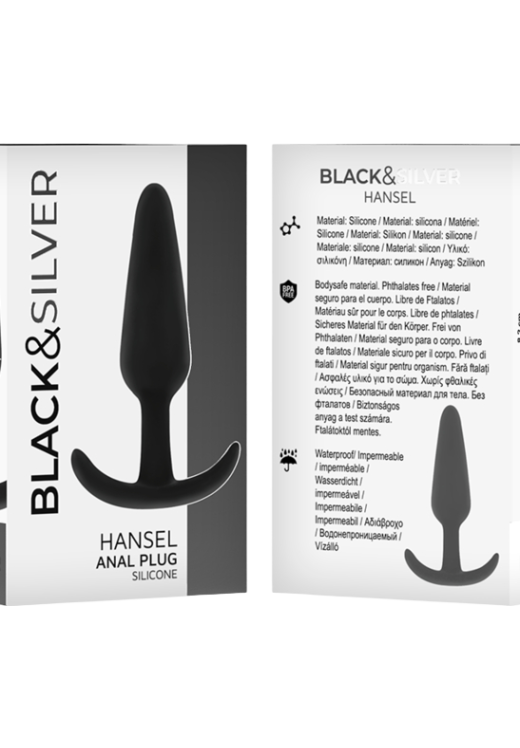 Πρωκτική σφήνα από σιλικόνη σε μαύρο χρώμα, μήκους 8,2 εκ. και μέγιστης διαμέτρου 2,3 εκ.