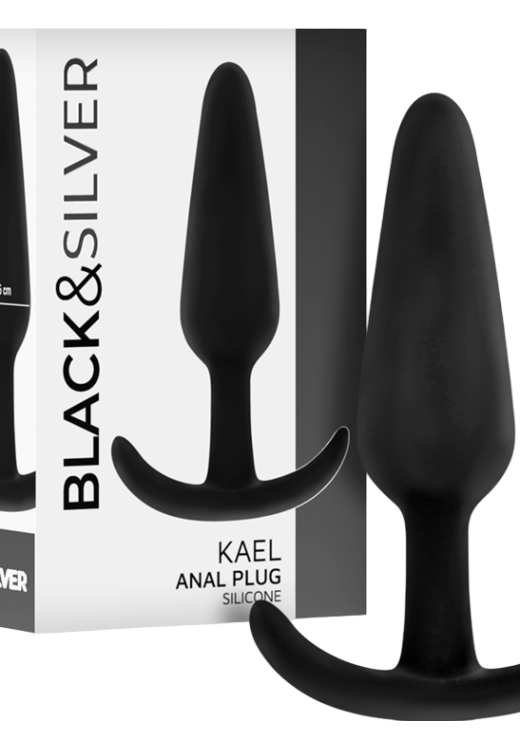 Πρωκτική σφήνα από σιλικόνη σε μαύρο χρώμα, μήκους 9,8 εκ. και μέγιστης διαμέτρου 2,6 εκ.