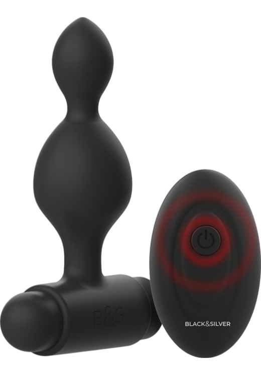 Δονούμενη σφήνα από σιλικόνη σε μαύρο χρώμα, μήκους 8 εκ. και μέγιστης διαμέτρου 3 εκ.