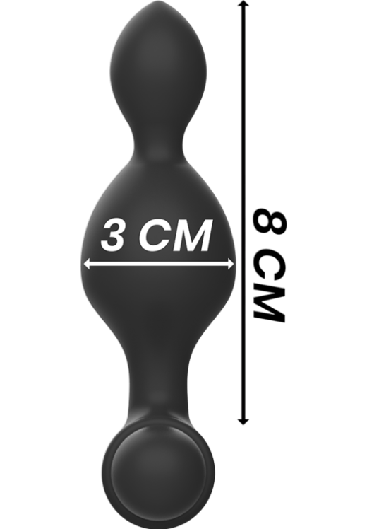 Δονούμενη σφήνα από σιλικόνη σε μαύρο χρώμα, μήκους 8 εκ. και μέγιστης διαμέτρου 3 εκ.
