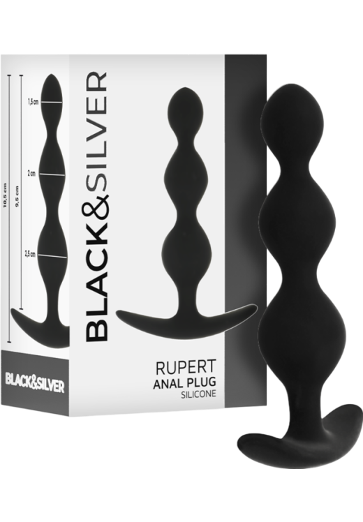 Πρωκτική σφήνα από σιλικόνη σε μαύρο χρώμα, μήκους 10,5 εκ. και μέγιστης διαμέτρου 2,5 εκ.