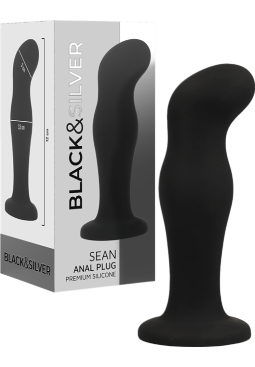 Πρωκτική σφήνα από σιλικόνη σε μαύρο χρώμα, μήκους 12 εκ. και μέγιστης διαμέτρου 3,5 εκ.