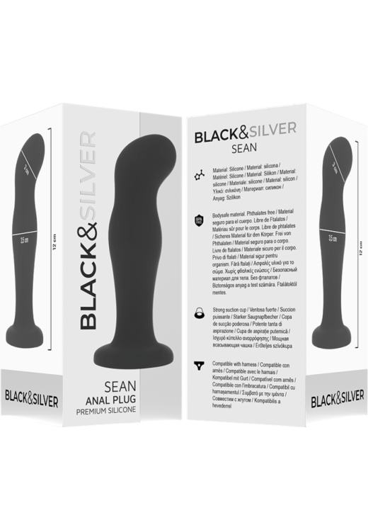 Πρωκτική σφήνα από σιλικόνη σε μαύρο χρώμα, μήκους 12 εκ. και μέγιστης διαμέτρου 3,5 εκ.