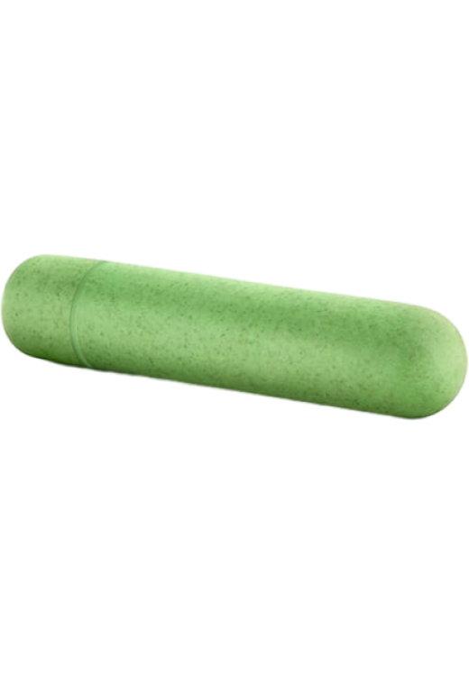 Μίνι δονητής από pla σε πράσινο χρώμα, μήκους 8,8 εκ. και μέγιστης διαμέτρου 1,9 εκ.