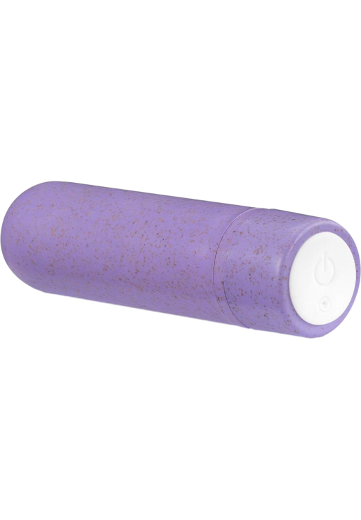 Μίνι δονητής από pla σε μοβ χρώμα, μήκους 6,9 εκ. και μέγιστης διαμέτρου 1,7 εκ.