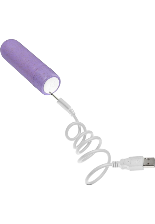 Μίνι δονητής από pla σε μοβ χρώμα, μήκους 6,9 εκ. και μέγιστης διαμέτρου 1,7 εκ.