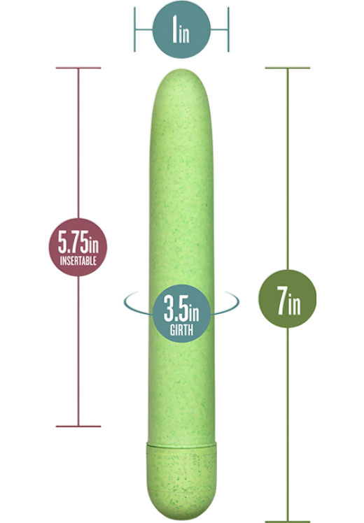 Κλασσικός δονητής από biofeel σε πράσινο χρώμα, μήκους 17,7 εκ. και μέγιστης διαμέτρου 2.5 εκ.