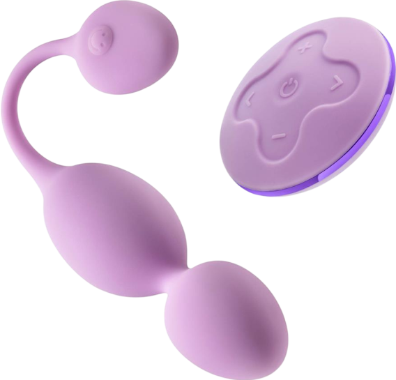 Kegel μπάλες από σιλικόνη σε μοβ χρώμα, μήκους 22,9 εκ. και μέγιστης διαμέτρου 3,8 εκ. με τηλεχειριζόμενο χειρισμό