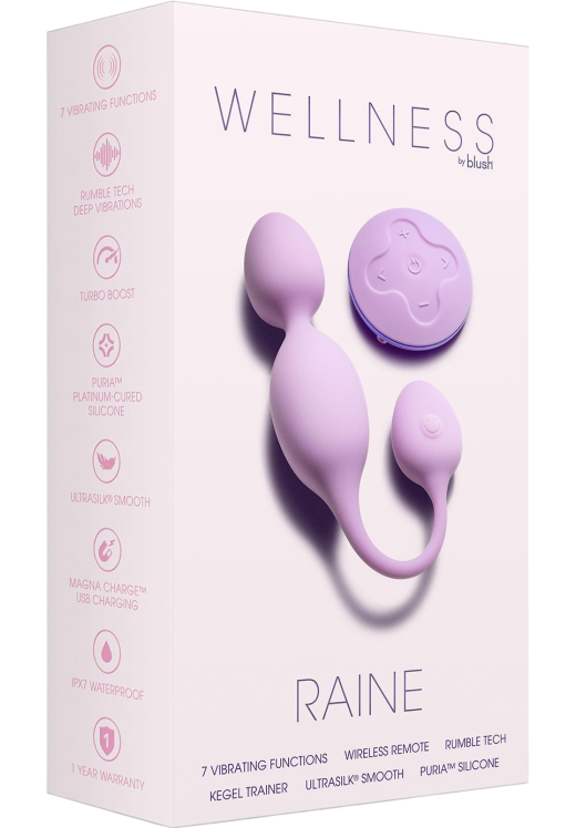 Kegel μπάλες από σιλικόνη σε μοβ χρώμα, μήκους 22,9 εκ. και μέγιστης διαμέτρου 3,8 εκ. με τηλεχειριζόμενο χειρισμό