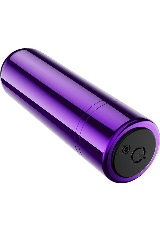 Μίνι δονητής από λείο και σκληρό σε μοβ χρώμα, μήκους 6,5 εκ. και μέγιστης διαμέτρου 1,8 εκ.