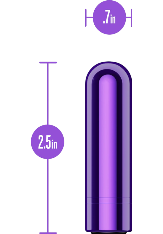 Μίνι δονητής από λείο και σκληρό σε μοβ χρώμα, μήκους 6,5 εκ. και μέγιστης διαμέτρου 1,8 εκ.