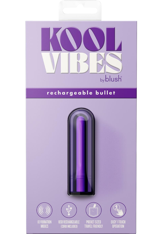 Μίνι δονητής από λείο και σκληρό σε μοβ χρώμα, μήκους 6,5 εκ. και μέγιστης διαμέτρου 1,8 εκ.