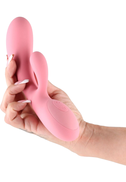 Rabbit δονητής από σιλικόνη σε ροζ χρώμα, μήκους 19,4 εκ. και μέγιστης διαμέτρου 4,2 εκ.