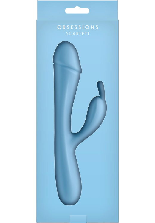 Rabbit δονητής από σιλικόνη σε μπλέ χρώμα, μήκους 20 εκ. και μέγιστης διαμέτρου 3,5 εκ.