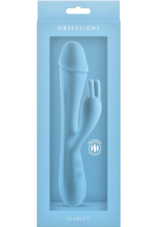 Rabbit δονητής από σιλικόνη σε μπλέ χρώμα, μήκους 20 εκ. και μέγιστης διαμέτρου 3,5 εκ.