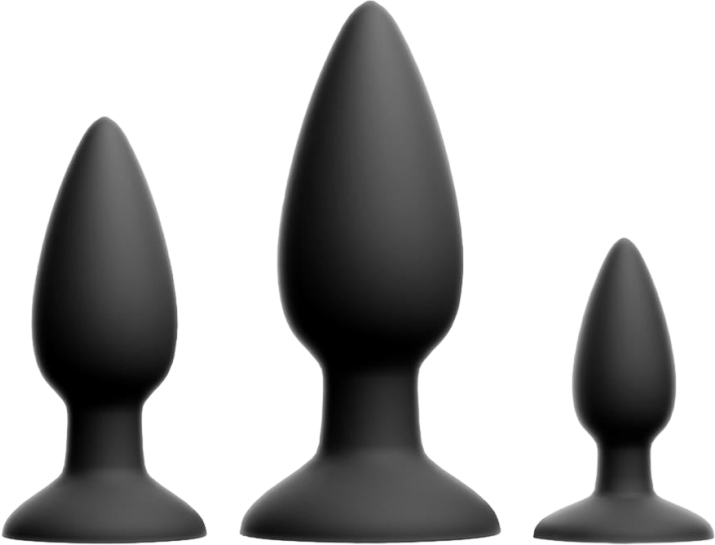Σετ πρωκτικές σφήνες από σιλικόνη σε μαύρο χρώμα