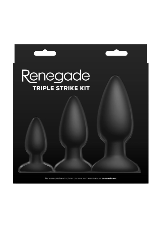 Σετ πρωκτικές σφήνες από σιλικόνη σε μαύρο χρώμα