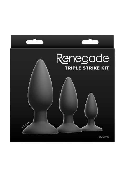 Σετ πρωκτικές σφήνες από σιλικόνη σε μαύρο χρώμα