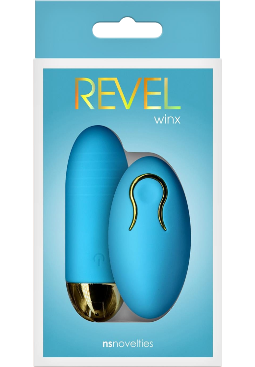 Τηλεχειριζόμενο αυγό από σιλικόνη σε μπλέ χρώμα, μήκους 8,4 εκ. και μέγιστης διαμέτρου 3 εκ.