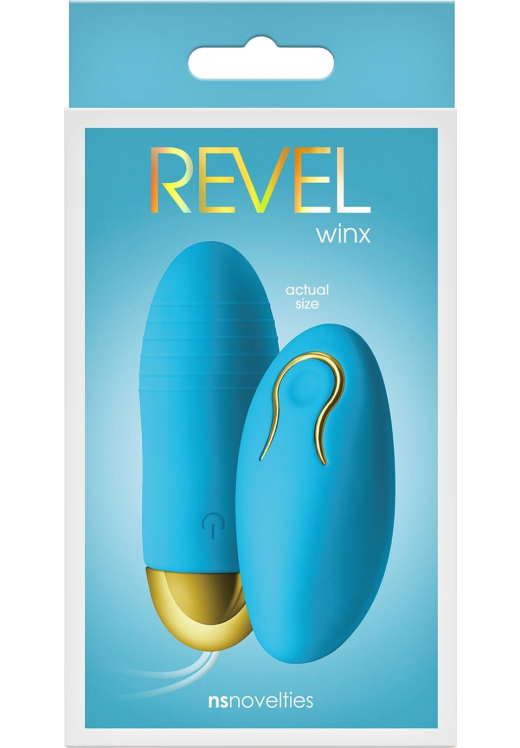 Τηλεχειριζόμενο αυγό από σιλικόνη σε μπλέ χρώμα, μήκους 8,4 εκ. και μέγιστης διαμέτρου 3 εκ.