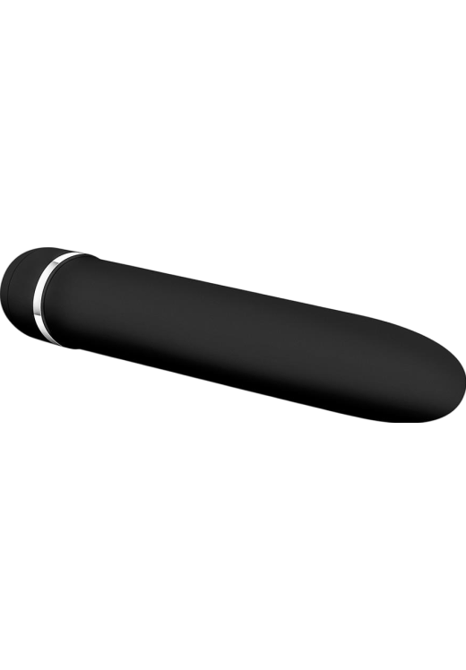 Κλασσικός δονητής από abs σε μαύρο χρώμα, μήκους 17,7 εκ. και μέγιστης διαμέτρου 3,1 εκ.