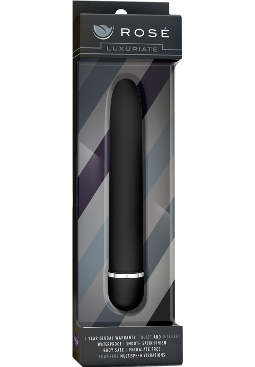 Κλασσικός δονητής από abs σε μαύρο χρώμα, μήκους 17,7 εκ. και μέγιστης διαμέτρου 3,1 εκ.