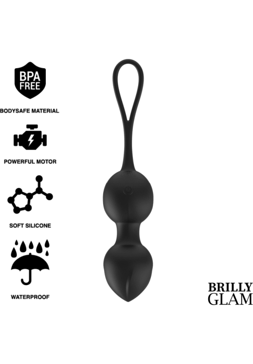 Kegel μπάλες από σιλικόνη σε μαύρο χρώμα, μήκους 9,5 εκ. και μέγιστης διαμέτρου 3,5 εκ. με τηλεχειριζόμενο χειρισμό